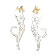 Load image into Gallery viewer, Chasing Butterflies Earrings 9ct Gold and Sterling Silver - Tracy Trainor Jewellery